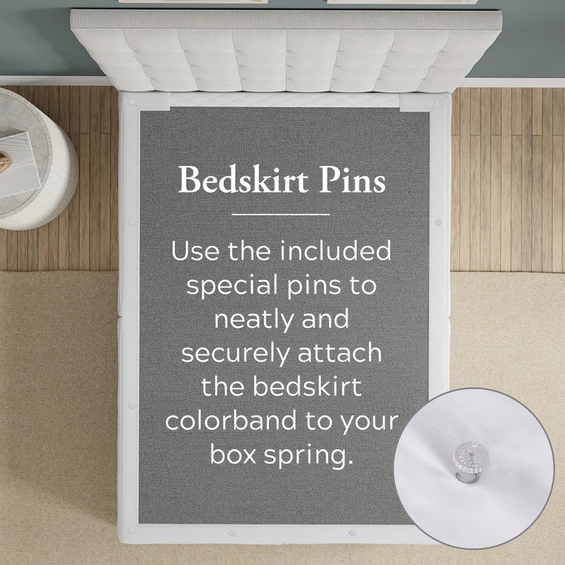Bed Maker's Bed Makerâ€™s Never Lift Your Mattress Bed Skirt, Designed for Box Spring Beds, Split Corners, 14 Inch Drop Length, King, Black - Image 5